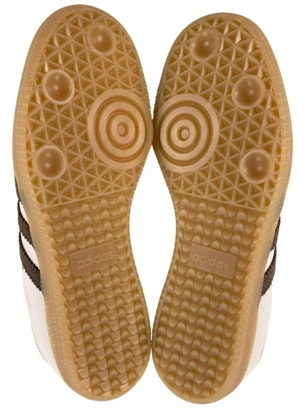 Adidas Samba OG J Shoes White & Brown Athletic Suede Gum Sole Kids Size 5.5 NEW